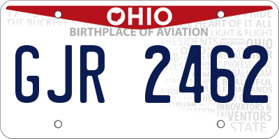 OH license plate GJR2462