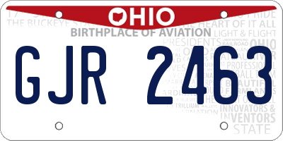 OH license plate GJR2463