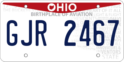 OH license plate GJR2467