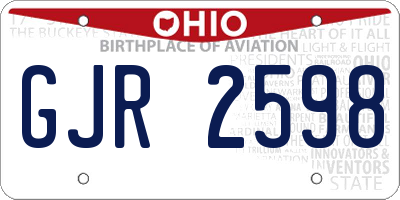 OH license plate GJR2598