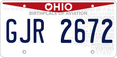 OH license plate GJR2672