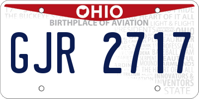 OH license plate GJR2717