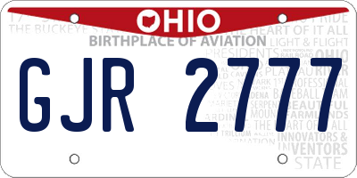 OH license plate GJR2777