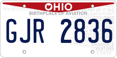 OH license plate GJR2836