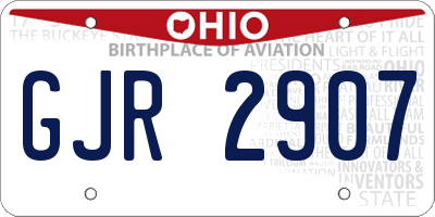 OH license plate GJR2907