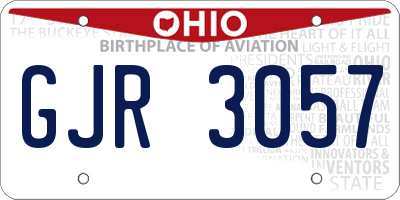 OH license plate GJR3057