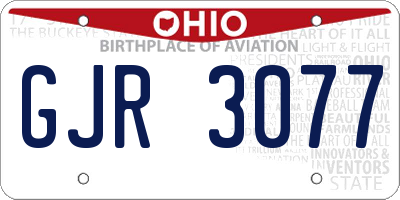 OH license plate GJR3077