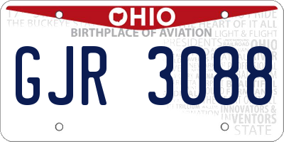 OH license plate GJR3088