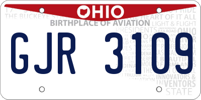 OH license plate GJR3109