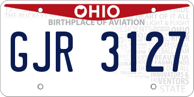 OH license plate GJR3127