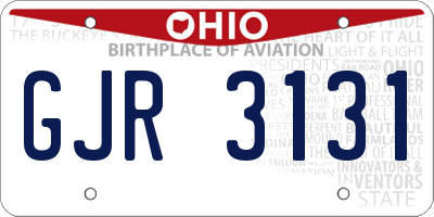 OH license plate GJR3131