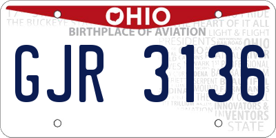 OH license plate GJR3136