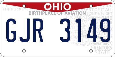 OH license plate GJR3149