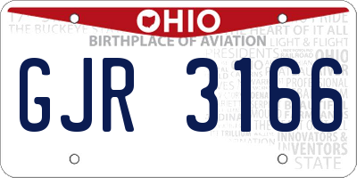 OH license plate GJR3166