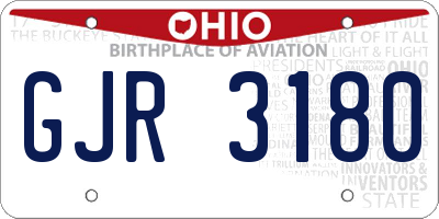OH license plate GJR3180