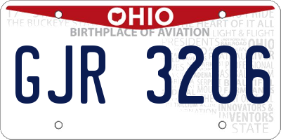 OH license plate GJR3206