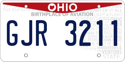 OH license plate GJR3211