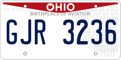 OH license plate GJR3236