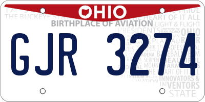 OH license plate GJR3274