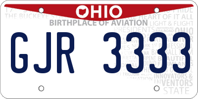OH license plate GJR3333