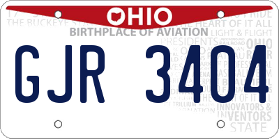 OH license plate GJR3404