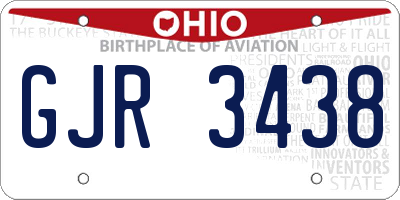 OH license plate GJR3438