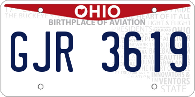 OH license plate GJR3619