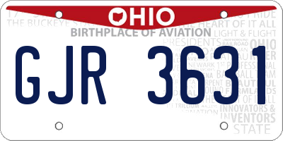OH license plate GJR3631