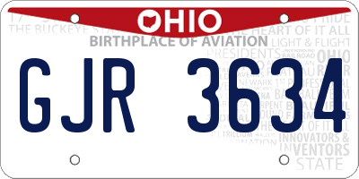 OH license plate GJR3634