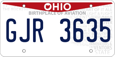 OH license plate GJR3635