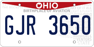 OH license plate GJR3650