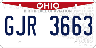 OH license plate GJR3663