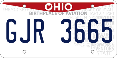 OH license plate GJR3665