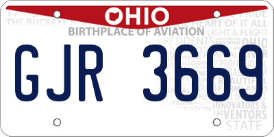 OH license plate GJR3669