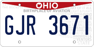 OH license plate GJR3671