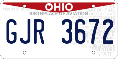 OH license plate GJR3672