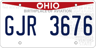 OH license plate GJR3676