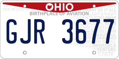 OH license plate GJR3677