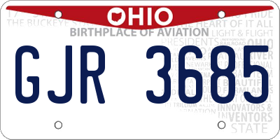 OH license plate GJR3685