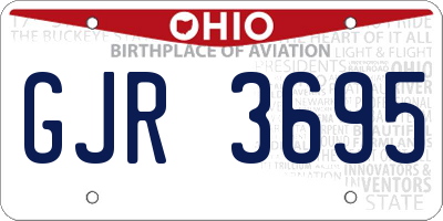 OH license plate GJR3695