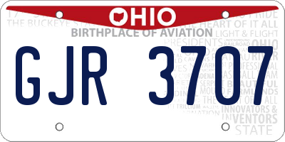 OH license plate GJR3707