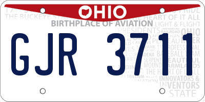 OH license plate GJR3711