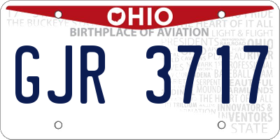 OH license plate GJR3717