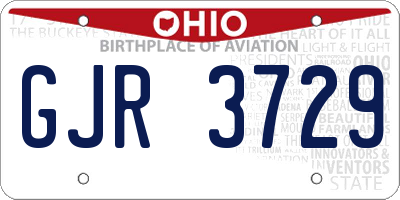 OH license plate GJR3729