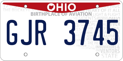 OH license plate GJR3745