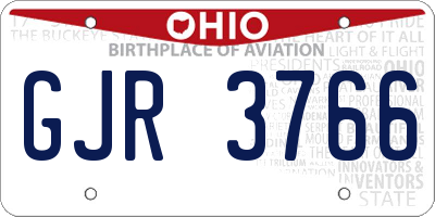 OH license plate GJR3766