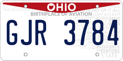 OH license plate GJR3784