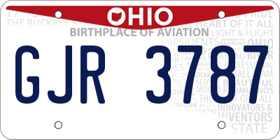 OH license plate GJR3787
