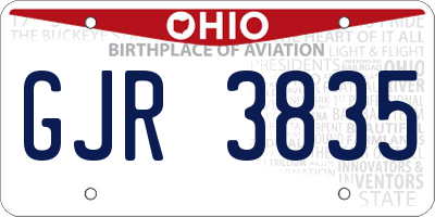 OH license plate GJR3835