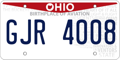 OH license plate GJR4008